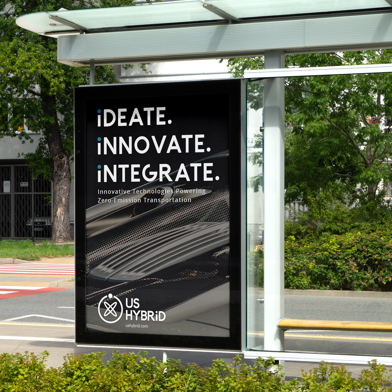 US Hybrid Bus Stop Poster